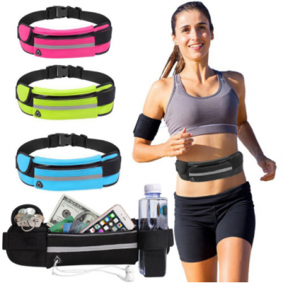 Running Belt with Water Bottle Holder Waterproof Bum Bag Cycling Waist Bag  Walking Bag for sports fit for 6 inch phone